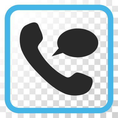 Telefon iletisi vektör simgesi bir çerçeve içinde