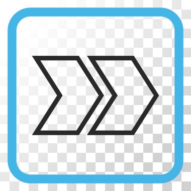 Üst karakter doğru vektör simgesi bir çerçeve içinde