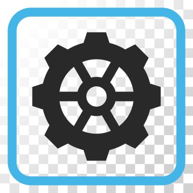 Dişli vektör simgesi bir çerçeve içinde