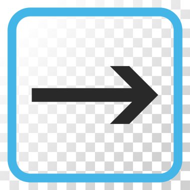 Ok sağ vektör simgesi bir çerçeve içinde