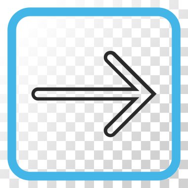 Ok sağ vektör simgesi bir çerçeve içinde