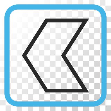 Ok ucu sol vektör simgesi bir çerçeve içinde