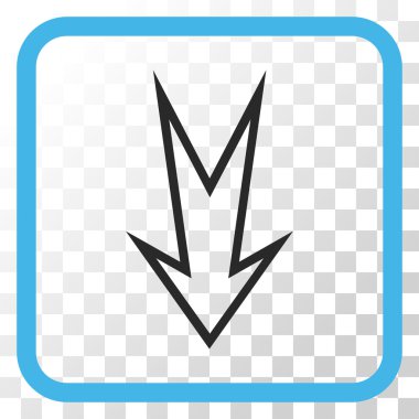 Vektör simgesi bir çerçeve içinde aşağı ok