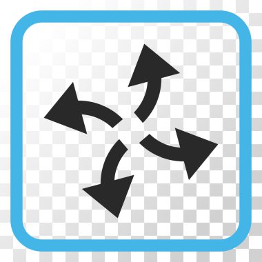 Santrifüj oklar bir çerçeve içinde simge vektör