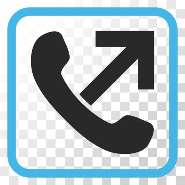 Giden arama vektör simgesi bir çerçeve içinde