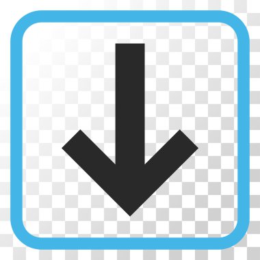 Vektör simgesi bir çerçeve içinde aşağı ok