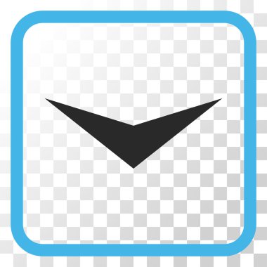 Vektör simgesi bir çerçeve içinde aşağı ok ucu