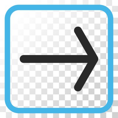 Ok sağ vektör simgesi bir çerçeve içinde