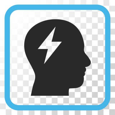 Beyin fırtınası vektör simgesi bir çerçeve içinde