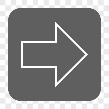 Ok sağ yuvarlak kare düğme