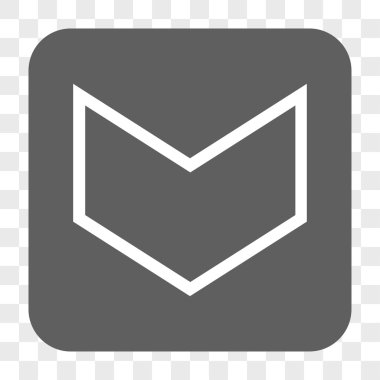 Ok ucu yuvarlatılmış kare düğmesini basılı