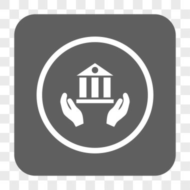 Banka hizmet yuvarlak kare düğme