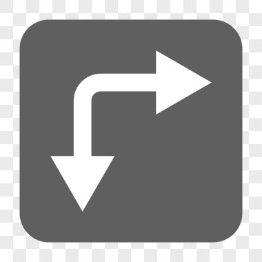 Şu yuvarlak kare düğme aşağı çatallanma ok