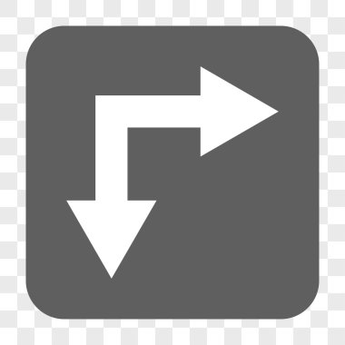 Şu yuvarlak kare düğme aşağı çatallanma ok