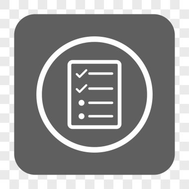 Denetim listesi sayfa yuvarlak kare düğme