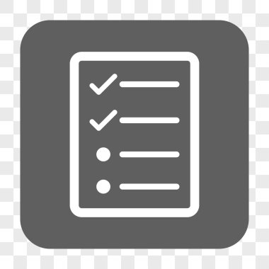 Denetim listesi sayfa yuvarlak kare düğme