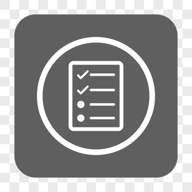 Denetim listesi sayfa yuvarlak kare düğme