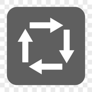 Dolaşım okları yuvarlak kare düğme