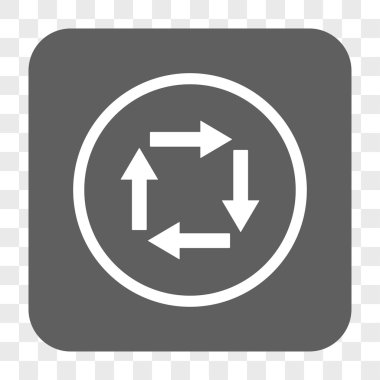 Dolaşım okları yuvarlak kare düğme