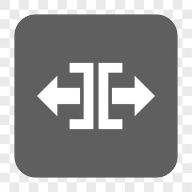 Yatay yöndeki yuvarlak kare düğme bölmek