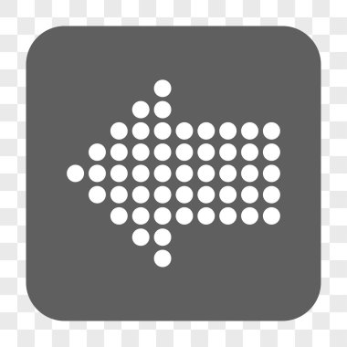 Noktalı ok sol yuvarlak kare düğme