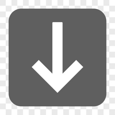 Aşağı ok yuvarlak kare düğme