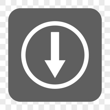 Aşağı yönlü ok yuvarlak kare düğme