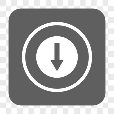 Aşağı yönlü ok yuvarlak kare düğme