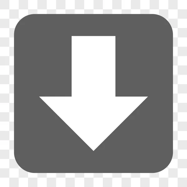 Βέλος κάτω στρογγυλεμένο τετράγωνο κουμπί — Διανυσματικό Αρχείο
