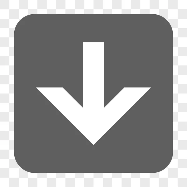 Flèche vers le bas arrondi bouton carré — Image vectorielle