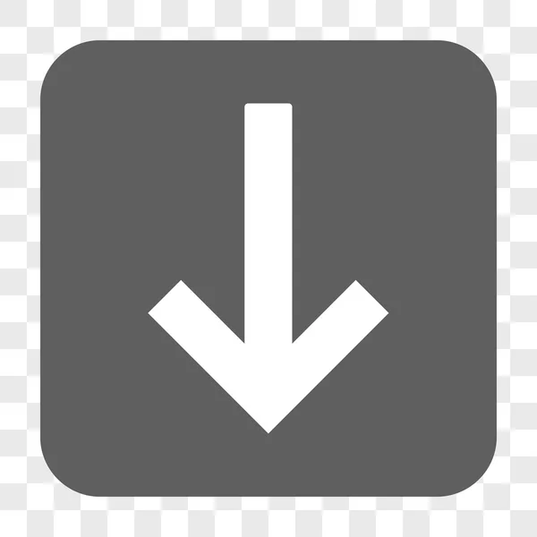 Flèche vers le bas arrondi bouton carré — Image vectorielle