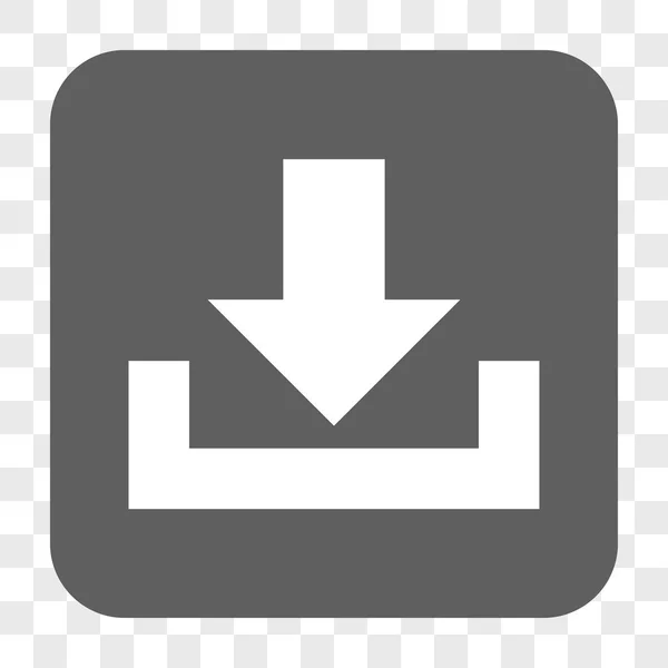 Botón cuadrado redondeado de descargas — Vector de stock