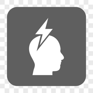 Baş ağrısı yuvarlak kare düğme