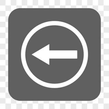 Sol yönlü ok yuvarlak kare düğme