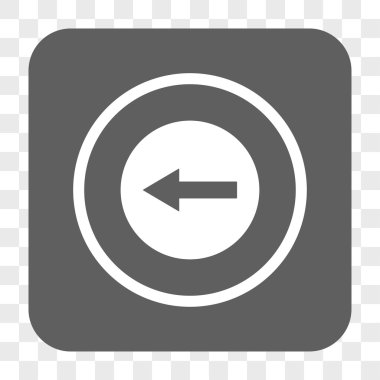 Sol yönlü ok yuvarlak kare düğme