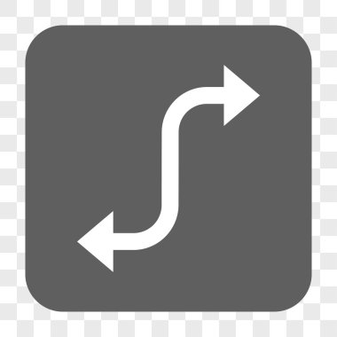 Ters viraj ok yuvarlak kare düğme