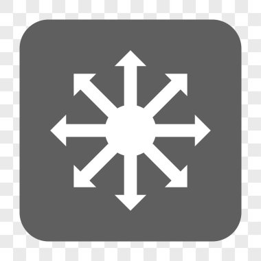 Radyal okları yuvarlak kare düğme