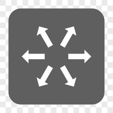 Radyal okları yuvarlak kare düğme