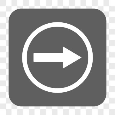 Sağ yuvarlak ok yuvarlak kare düğme