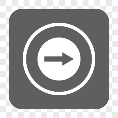 Sağ yuvarlak ok yuvarlak kare düğme