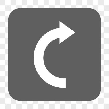 Döndür sağ yuvarlak kare düğme