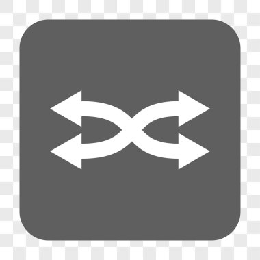 Shuffle okları yatay yuvarlak kare düğme