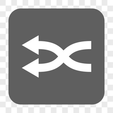 Shuffle oklar sola yuvarlak kare düğme