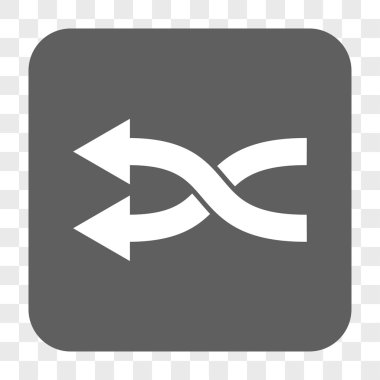 Shuffle oklar sola yuvarlak kare düğme