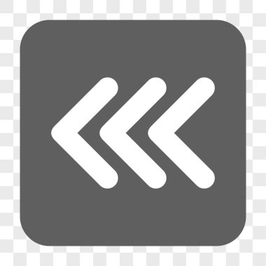 Üçlü ok ucu sol yuvarlak kare düğme