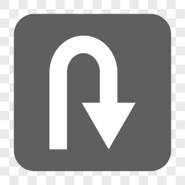 U dönüş yuvarlak kare düğme