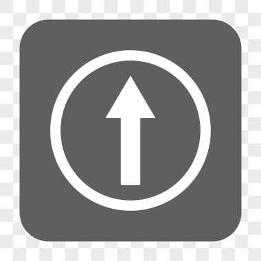 Yukarı yönlü ok yuvarlak kare düğme