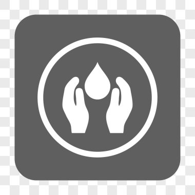 Su bakımı yuvarlak kare düğme