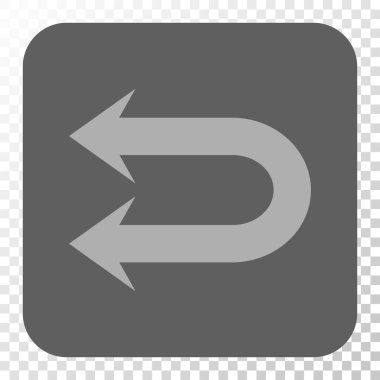 Çift sol ok yuvarlak kare düğme