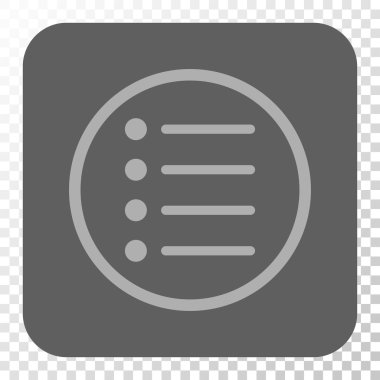 Öğeleri yuvarlak kare düğme